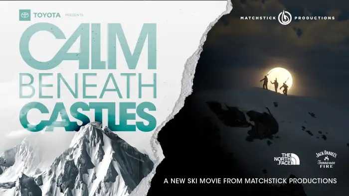 ski movie cover shot for 'Calm Beneath Castles'